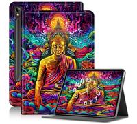 Case for Samsung Galaxy Tab S9/Tab S9 FE 5G, Slim PU Leather Adjustable Stand Galaxy Tab S9 FE 10.9 inch, with Auto Sleep/Wake Smart Anti-Fall Cover for Tab S9 11 inch 2023, Buddha Lotus