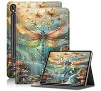 Case for Samsung Galaxy Tab S9/Tab S9 FE 5G, Slim PU Leather Adjustable Stand Galaxy Tab S9 FE 10.9 inch, with Auto Sleep/Wake Smart Anti-Fall Cover for Tab S9 11 inch 2023, Beautiful Dragonfly