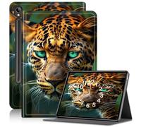 Case for Samsung Galaxy Tab S9/Tab S9 FE 5G, Slim PU Leather Adjustable Stand Galaxy Tab S9 FE 10.9 inch, with Auto Sleep/Wake Smart Anti-Fall Cover for Tab S9 11 inch 2023, Jungle Leopard