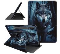 Case for Samsung Galaxy Tab S9 Ultra 14.6 inch 2023, 360 Degree Rotating Folio Stand Smart Cover for S9 Ultra Tablet with Auto Sleep/Wake, Spiritual Wolf