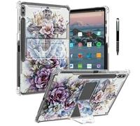 Case for Samsung Galaxy Tab S9 Ultra 2023（SM-X910/X916） 14.6" Clear Case with Kickstand & Pencil Holder,Shockproof Back Cover Protective Silicone Case for Kids Women,Pigeon Cross