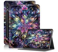Case for Samsung Galaxy Tab S9 Ultra/S8 Ultra 14.6", Slim PU Leather Adjustable Stand Galaxy Tab S9 Ultra Case, with Auto Sleep/Wake Smart Anti-Fall Cover for Tab S9 Ultra Case, Stunning Flower