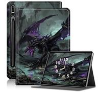 Case for Samsung Galaxy Tab S9 Ultra/S8 Ultra 14.6", Slim PU Leather Adjustable Stand Galaxy Tab S9 Ultra Case, with Auto Sleep/Wake Smart Anti-Fall Cover for Tab S9 Ultra Case, Purple Dragon