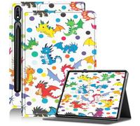 Case for Samsung Galaxy Tab S9 Ultra/S8 Ultra 14.6", Slim PU Leather Adjustable Stand Galaxy Tab S9 Ultra Case, with Auto Sleep/Wake Smart Anti-Fall Cover for Tab S9 Ultra Case, Colorful Dragons