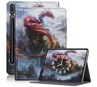 Case for Samsung Galaxy Tab S9 Ultra/S8 Ultra 14.6", Slim PU Leather Adjustable Stand Galaxy Tab S9 Ultra Case, with Auto Sleep/Wake Smart Anti-Fall Cover for Tab S9 Ultra Case, Red Dragon