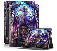 Case for Samsung Galaxy Tab S9 Ultra/S8 Ultra 14.6", Slim PU Leather Adjustable Stand Galaxy Tab S9 Ultra Case, with Auto Sleep/Wake Smart Anti-Fall Cover for Tab S9 Ultra Case, Purple Scales Dragon