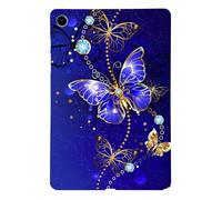 Case for Samsung Galaxy TabА8 10.5 LTE SM-X205 Back Cover,Back Shell, Slim Light Flexible TPU Rubber Soft Skin Silicone Protective Blue Butterfly Pattern Shockproof Tablet Cover