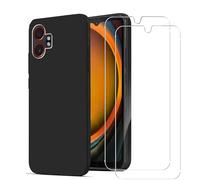 Case for Samsung Galaxy XCover 7 Pro + 2 Pack Screen Protector Tempered Glass,Anti Scratch,Drop Protection,Non Slip Soft TPU Thin Full Body Protective Phone Cover,Black