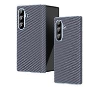 Case for Samsung Galaxy Z Fold7 Official Cover with Built-in Screen Protector, Carbon Fiber Print DesignShiny Electroplated Frame Hinge Protection Shockproof Shell for Galaxy Z Fold 7 2025 Grey