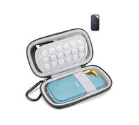 Case for sandisk Extreme Portable SSD E60/E61/E30 portable hard drive,daunke Multi-Function Travel Storage Bag,Waterproof,Shockproof,Anti-Scratch, Easy to Use and Carry,Case Only (Gray)