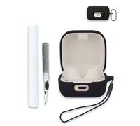 Case for Sennheiser ACCENTUM True Wireless Earbuds, Soft Silicone Protective Portable Scratch Shock Resistant Compatible with Hard Shell with Cleaner Kit & Carabiner & Lanyard,Black