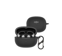 Case for SHOKZ OpenDots ONE Earbuds, Soft Silicone Shockproof Protective Cover with Carabiner (Black)