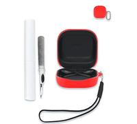 Case for SHOKZ OpenFit 2 Open-Ear Headphones, Soft Silicone Protective Portable Scratch Shock Resistant Shell with Cleaner Kit & Carabiner & Lanyard,Red