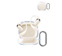 Case for SHOKZ OpenFit 2 /OpenFit 2 BK/OpenFit 2 BG Open-Ear Earphone,Soft Silicone Protective Cover,Skin Case with Carabiner,Full Protection,Transparent
