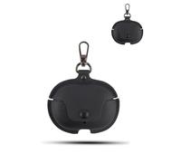 Case for Shokz OpenFit Pro Wireless Earbuds,Daunke PU Leather Soft Protective Cover,Includes a Carabiner to Prevent Loss,Drop-Proof,waterproof,Lightweight and Portable,Black