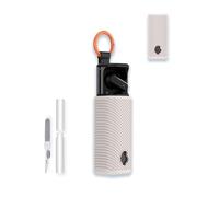 Case for Skullcandy Dime Evo in-Ear Wireless Earbuds, WUNIAK Soft Silicone Protective Portable Scratch Shock Resistant Shell with Cleaner Kit & Carabiner & Lanyard for Skullcandy Dime Evo，White