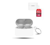 Case for Sony WF-1000XM6 Wireless Earbuds,daunke Soft Silicone Protective Cover,Case with Round buckle,Full Protection,White