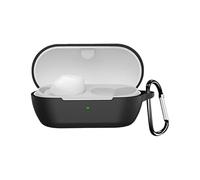 Case for Sony WF-C710NSA/Sony WF-C710N with Carabiner,Anti-Scratch Premium Soft Silicone Full Protective Case,Shockproof Ultra Slim Headphone Protective Cover for Sony WF-C710NSA/Sony WF-C710N,Black