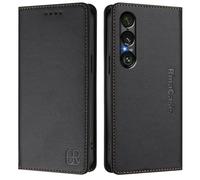 Case for Sony Xperia 1 VII 2025 Cover Shockproof Leather Wallet Case with [RFID Blocking] Card Holder Viewing Stand TPU Flip Strong Magnetic Closure Phone Cover for Sony Xperia 1 VII 2025 Black