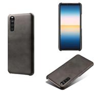Case for Sony Xperia 10 III,Anti-Slip,Fall Protection,Fingerprint Resistance,Simple solid color back shell,Plastic imitation leather design-Black