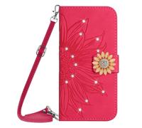Case for Sony Xperia 10 VI 2024, Glitter Book Phone Case Wallet PU Leather Case Cover Sunflower Bling Sparkly Diamonds Gems Folio Stand Wallet Flip Card Slots Magnetic Case for Sony Xperia 10 VI 2024