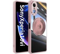 Case for Sony Xperia 10 VI Compatible with MagSafe Wireless Charging, [Camera Protection] Slim Fit Shockproof Protection [Anti-Scratch] Clear Hard Back Phone Cover Case for Xperia 10 VI - Rose Gold