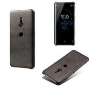 Case for Sony Xperia XZ3,Anti-Slip,Fall Protection,Fingerprint Resistance,Simple solid color back shell,Plastic imitation leather design-Black