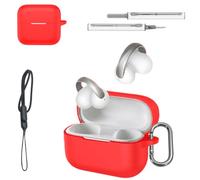 Case for Soundcore AeroClip 2,Liquid Silicone Full-Body Protective Cover,Anti-Fingerprint,Dustproof,Shockproof,Skin-Friendly Texture(Red)