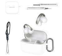 Case for Soundcore AeroClip 2,Liquid Silicone Full-Body Protective Cover,Anti-Fingerprint,Dustproof,Shockproof,Skin-Friendly Texture(White)