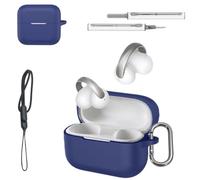 Case for Soundcore AeroClip 2,Liquid Silicone Full-Body Protective Cover,Anti-Fingerprint,Dustproof,Shockproof,Skin-Friendly Texture(Dark Blue)
