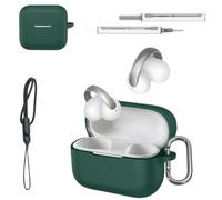 Case for Soundcore AeroClip 2,Liquid Silicone Full-Body Protective Cover,Anti-Fingerprint,Dustproof,Shockproof,Skin-Friendly Texture(Dark Green)