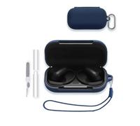 Case for Soundcore AeroFit 2 Pro Earbuds 2026 New, WUNIAK Soft Silicone Protective Portable Scratch Shock Resistant Shell with Cleaner Kit & Carabiner & SHENLANyard for Soundcore AeroFit2Pro,Blue