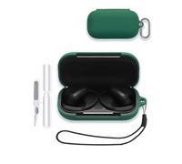 Case for Soundcore AeroFit 2 Pro Earbuds 2026 New, WUNIAK Soft Silicone Protective Portable Scratch Shock Resistant Shell with Cleaner Kit & Carabiner & Lanyard for Soundcore AeroFit2Pro,Green
