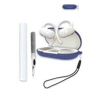 Case for Soundcore by Anker V20i Earbuds, Soft Silicone Protective Portable Scratch Shock Resistant Shell with Cleaner Kit & Carabiner & Lanyard，Blue