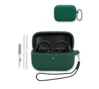 Case for Soundcore C50i by Anker Earbuds 2025 New, WUNIAK Soft Silicone Protective Portable Scratch Shock Resistant Shell with Cleaner Kit & Carabiner & Lanyard for Soundcore C50i,Green