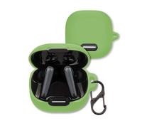 Case for Soundcore Liberty 4 NC Earbuds, FJIASTB Soft Silicone Protective Cover with Carabiner, Shockproof (Light Green)
