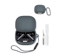 Case for Soundcore Liberty 4 Pro by Anker Noise Cancelling Wireless Earbuds,Soft Protective,Shockproof, BOVUGAC Silicone Case Cover with Keychain & Cleaning Kit & Lanyard-Grey