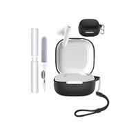 Case for soundcore Liberty Buds Earbuds,toergy Shockproof,Waterproof,Soft and Slim Silicone Cover with Lanyard & Keychain & Cleaner kit,Black
