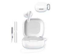 Case for Soundcore P31i by Anker Earbuds 2025 New, WUNIAK Soft Silicone Protective Portable Scratch Shock Resistant Shell with Cleaner Kit & Carabiner & Lanyard for Soundcore P31i,White