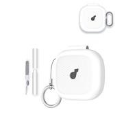 Case for Soundcore P31i by Anker Earbuds 2026 New,WUNIAK Soft Silicone Protective Cover, Textured Anti-Slip, Scratch & Shock Resistant with Cleaner Kit, Carabiner & Lanyard,White