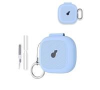 Case for Soundcore P31i by Anker Earbuds 2026 New,WUNIAK Soft Silicone Protective Cover, Textured Anti-Slip, Scratch & Shock Resistant with Cleaner Kit, Carabiner & Lanyard,Sky Blue