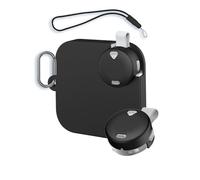 Case for soundcore Work Coin-Sized AI Voice Recorder 2025 New, WUNIAK Soft Silicone Protective Portable Scratch Shock Resistant Shell with Carabiner & Lanyard,Black