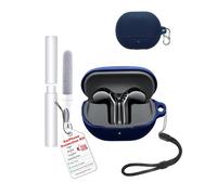 Case for SoundPeats Air6 HS Earbuds,toergy Shockproof,Waterproof,Soft and Slim Silicone Cover with Lanyard & Keychain & Cleaner kit,Blue