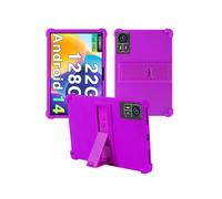Case for SUAAT S10 Android 14 Tablet 10.1 inch，WUNIAK Shock Proof Lightweight Stand Rubber Shell Protective Cover,Kids Friendly Soft Silicone Adjustable Stand Cover,Purple
