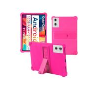 Case for SVITOO TAB P11 Android 15 Tablet 2025 11 inch，WUNIAK Shock Proof Lightweight Stand Rubber Shell Protective Cover,Kids Friendly Soft Silicone Adjustable Stand Cover,Rose Red.