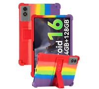 Case for TABWEE T50 Tablet 11 Inch, FJIASTB Soft Silicone Kids Friendly Protective Cover with Adjustable Stand, Drop-Proof (Rainbow)