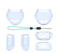 Case for Tamagotchi Paradise, Game Console Protective Case, Shockproof Transparent PC Cover with Lanyard (Transparent Blue)