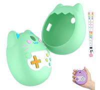 Case for Tamagotchi Pix, Cute Cartoon Silicone Protective Cover for Kids with TPU Clear Screen Protector Film, Non-Slip Shockproof Cartoon Case for Tamagotchi Virtual Pet Keychain (Green)
