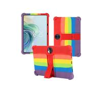 Case for TCL NXTPAPER 11 Plus Tablet 11.5inch，WUNIAK Shock Proof Lightweight Stand Rubber Shell Protective Cover,Kids Friendly Soft Silicone Adjustable Stand Cover,Rainbow