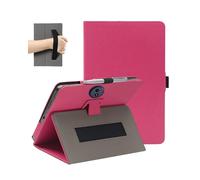 Case for TCL TAB A1 Plus Android Tablet 12.2 Inch (Model 9445X), FJIASTB PU Leather Folding Cover with Pen Holder and Wrist Strap, Business Travel Portable (Rose Red)